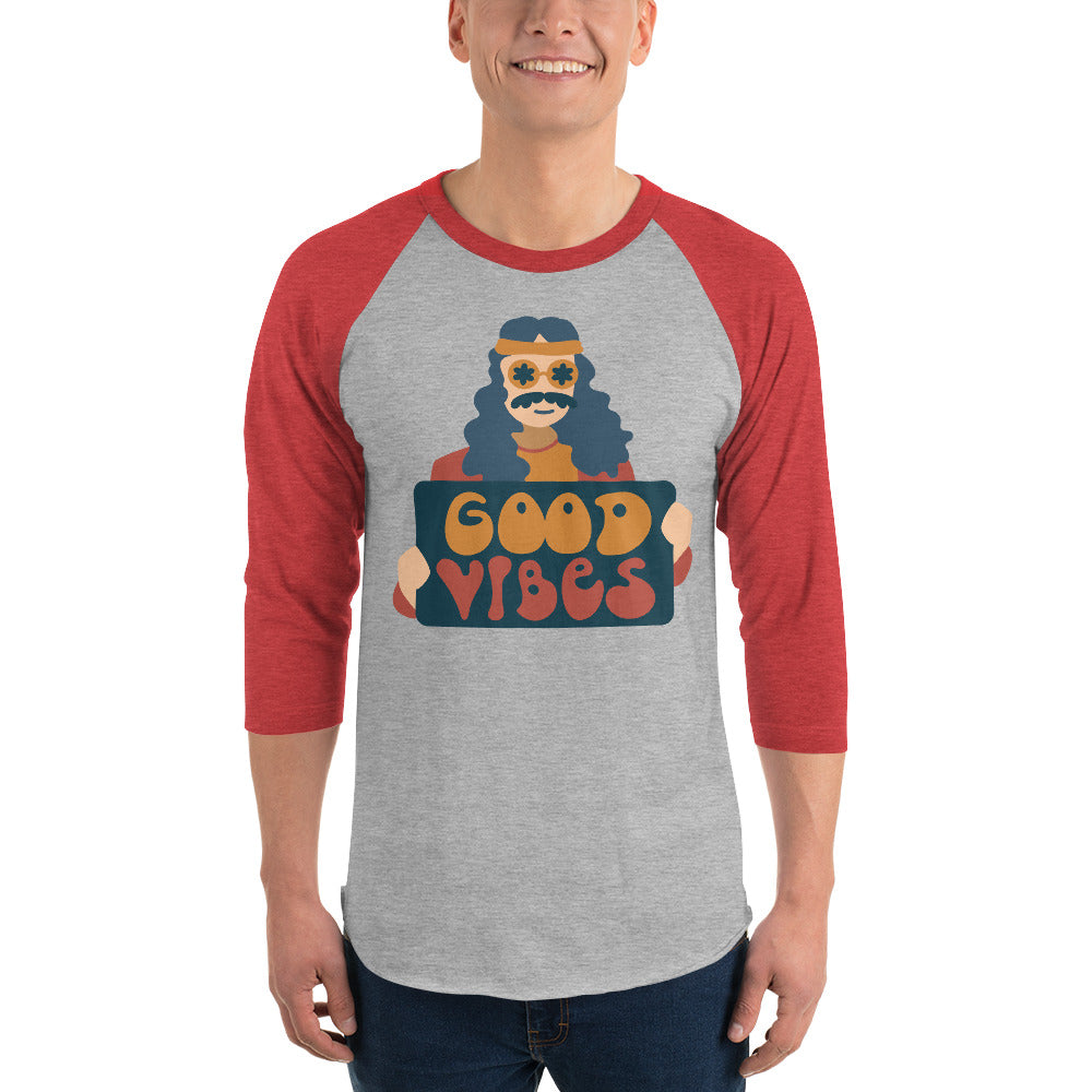 Hippie Retro Good Vibes  Raglan Shirt