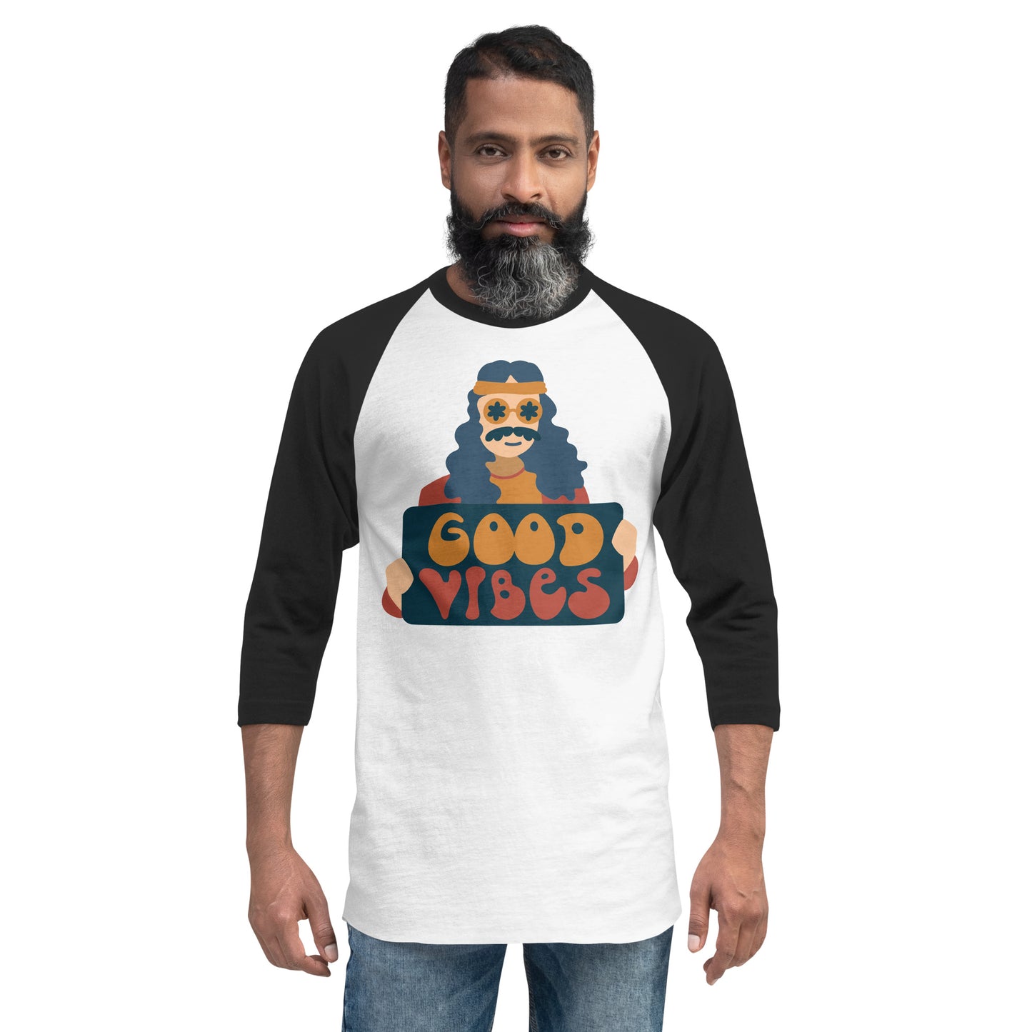 Hippie Retro Good Vibes  Raglan Shirt
