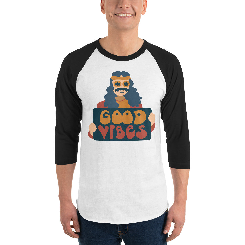 Hippie Retro Good Vibes  Raglan Shirt