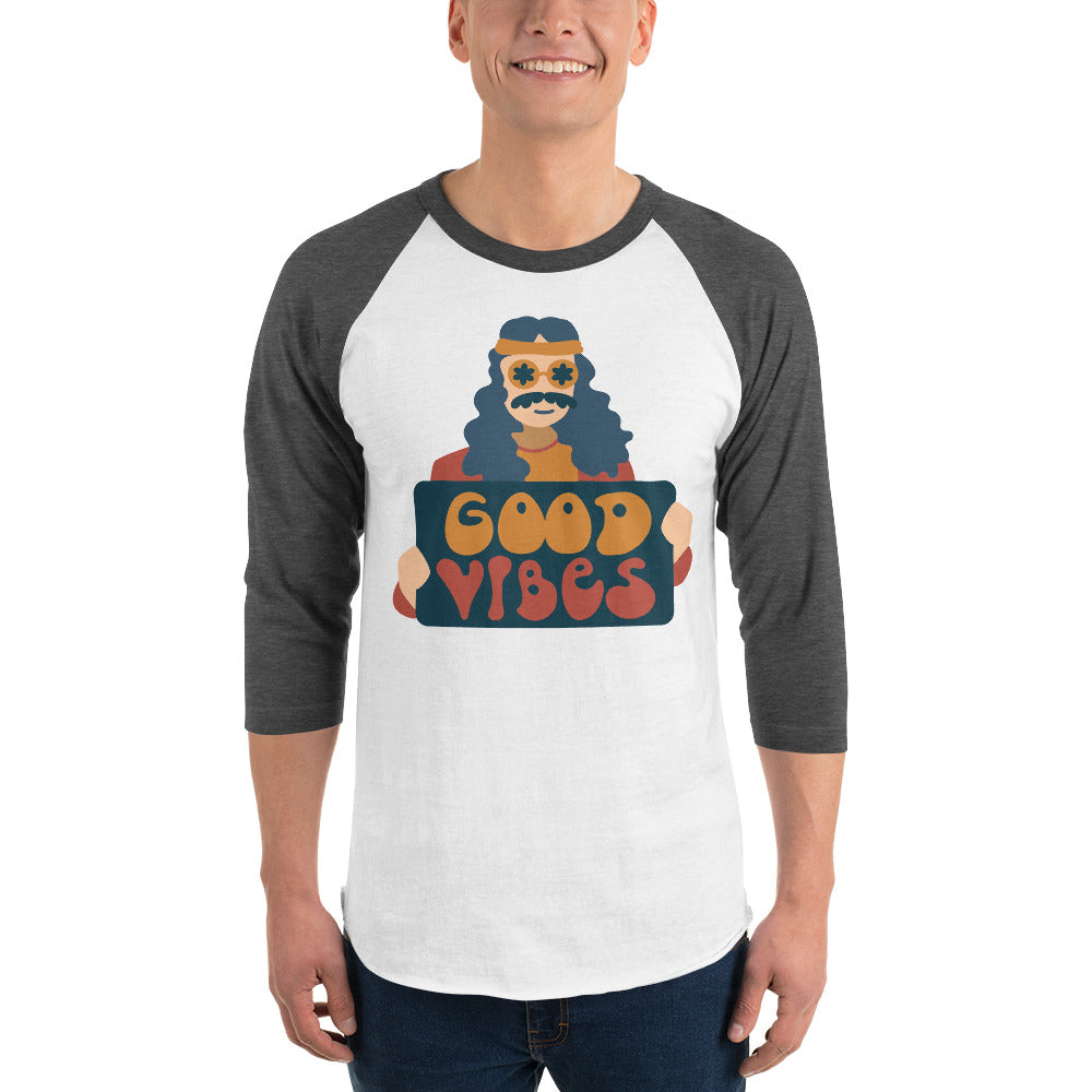 Hippie Retro Good Vibes  Raglan Shirt