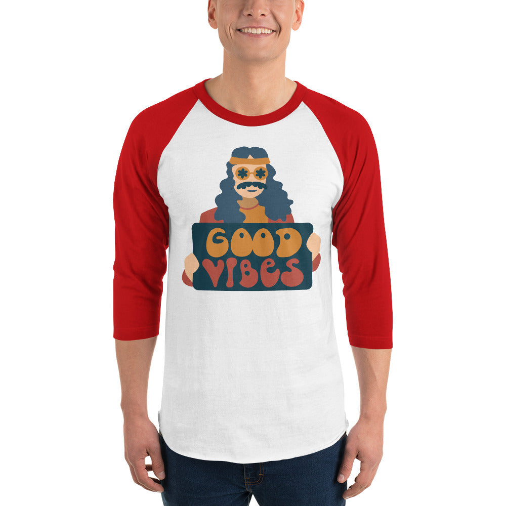 Hippie Retro Good Vibes  Raglan Shirt
