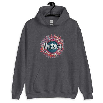 Vintage Sunflower  America Hoodie