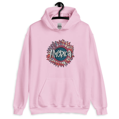 Vintage Sunflower  America Hoodie