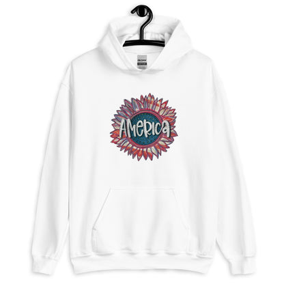 Vintage Sunflower  America Hoodie
