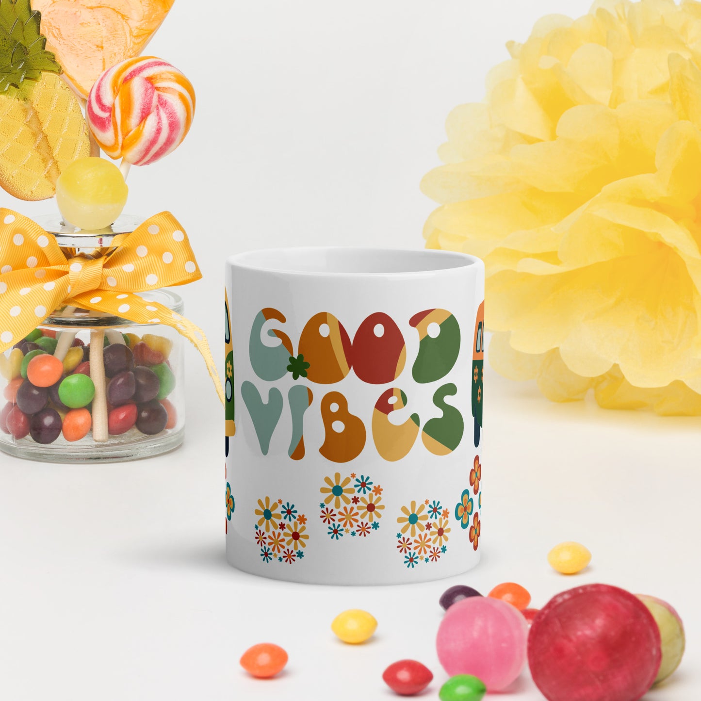 Good Vibes Retro Vintage Coffee  Mug