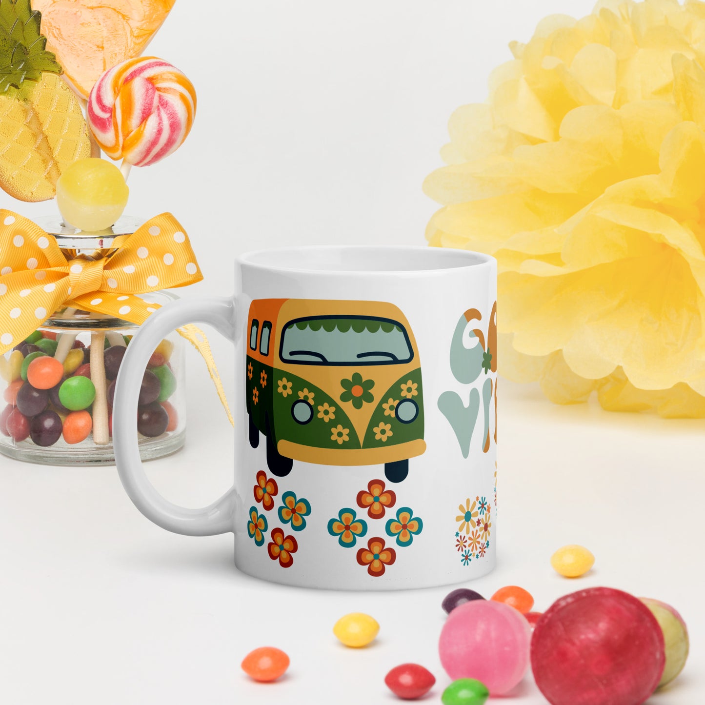 Good Vibes Retro Vintage Coffee  Mug